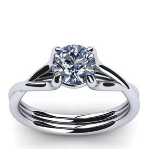2.11ct VVS1 Ice Blue White Moissanite Diamond 925 Sterling Silver Solitaire Ring